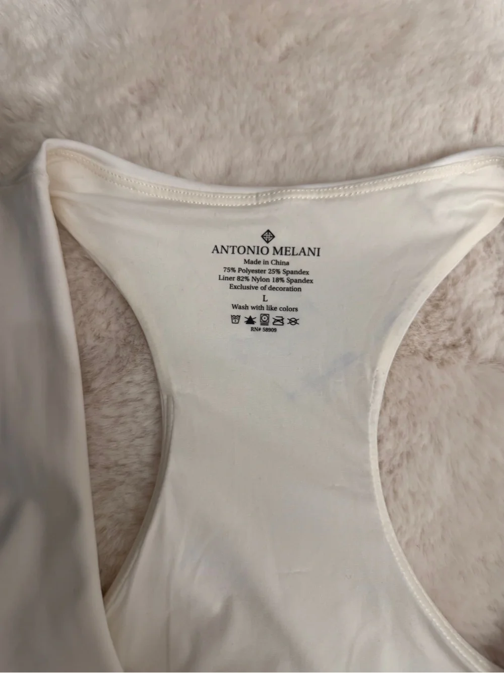 ANTONIO MELANI White Scoop Neck Mini Skirt Dress